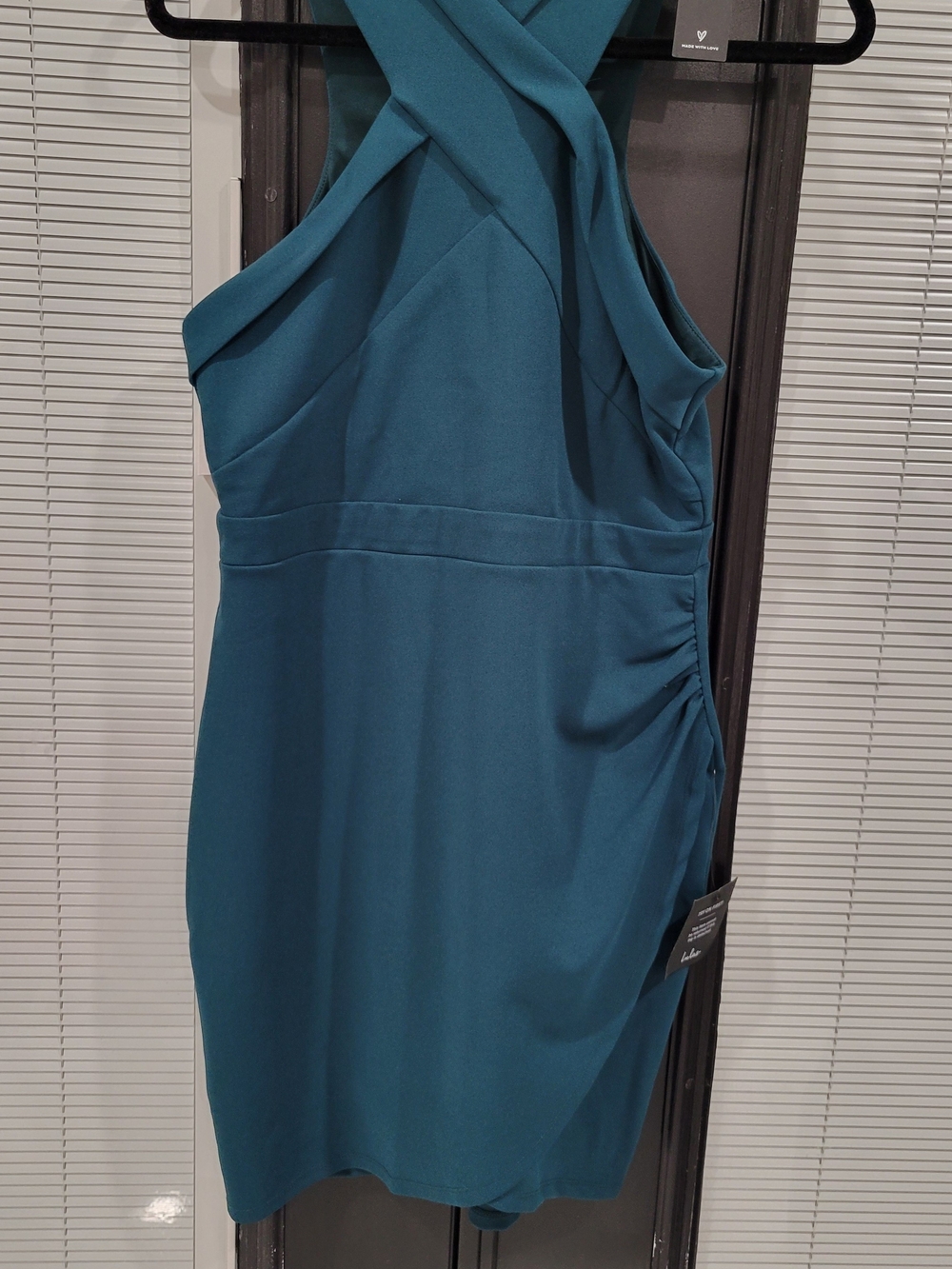NWT Lulu's Teal Cross-Front Mini Dress